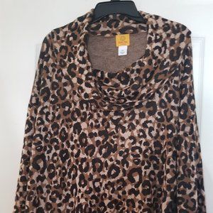 Ruby Road Women Animal Print Top.  Size 2X